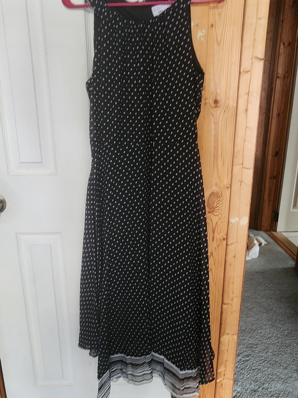Robbie Bee Black Dress with White Polka Dots